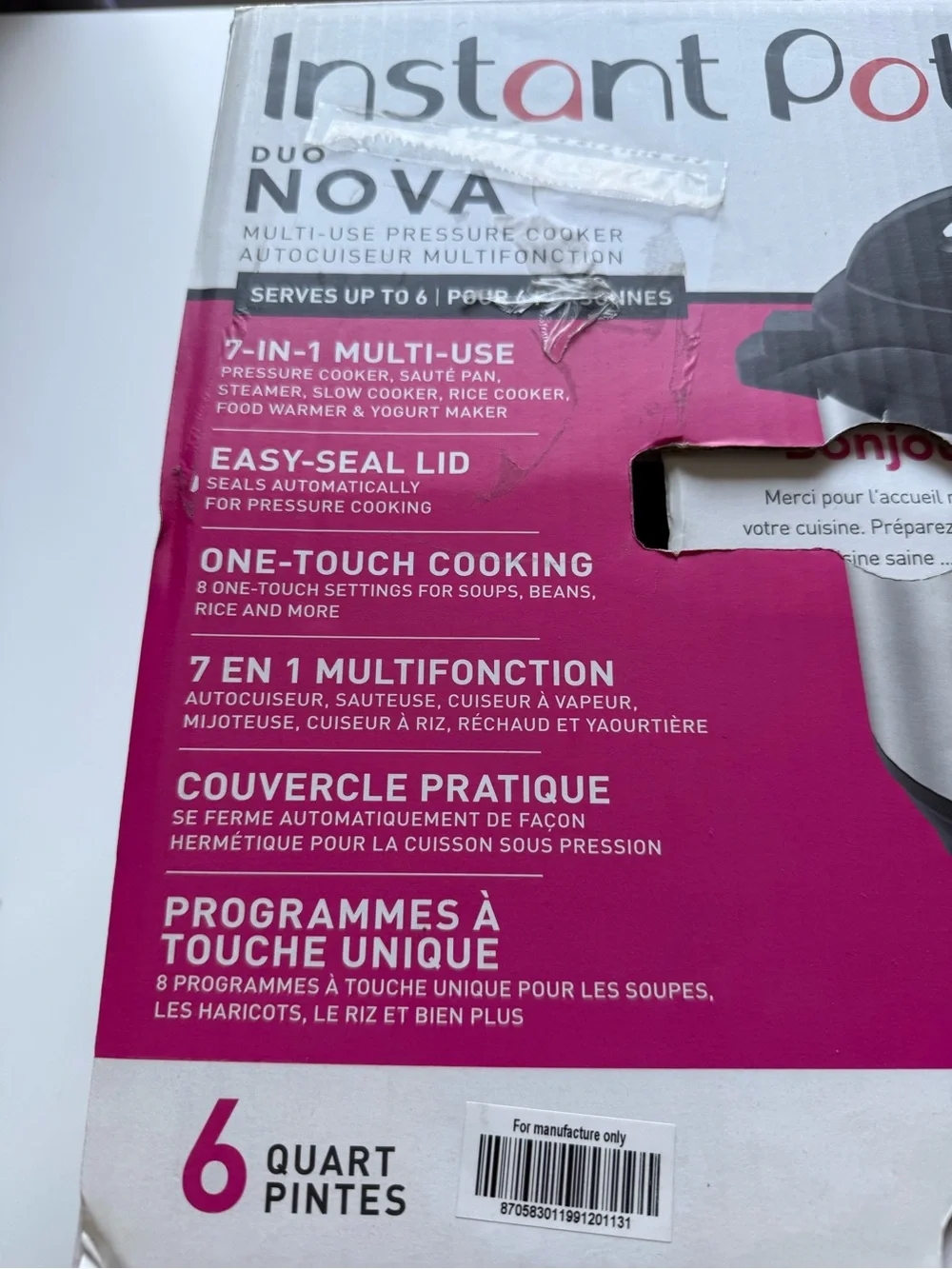 Instant Pot Duo Nova 6-Quart Electric Pressure Cooker - Stainless Steel/Black